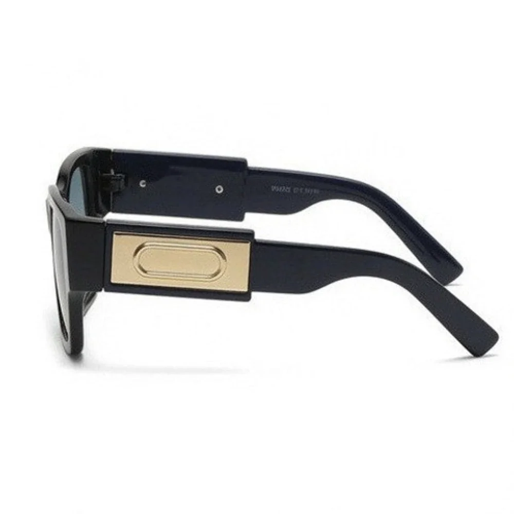 Black Oversized Square Sunglasses Blue Gradient Lens Women Fashion Fancy Eyewear